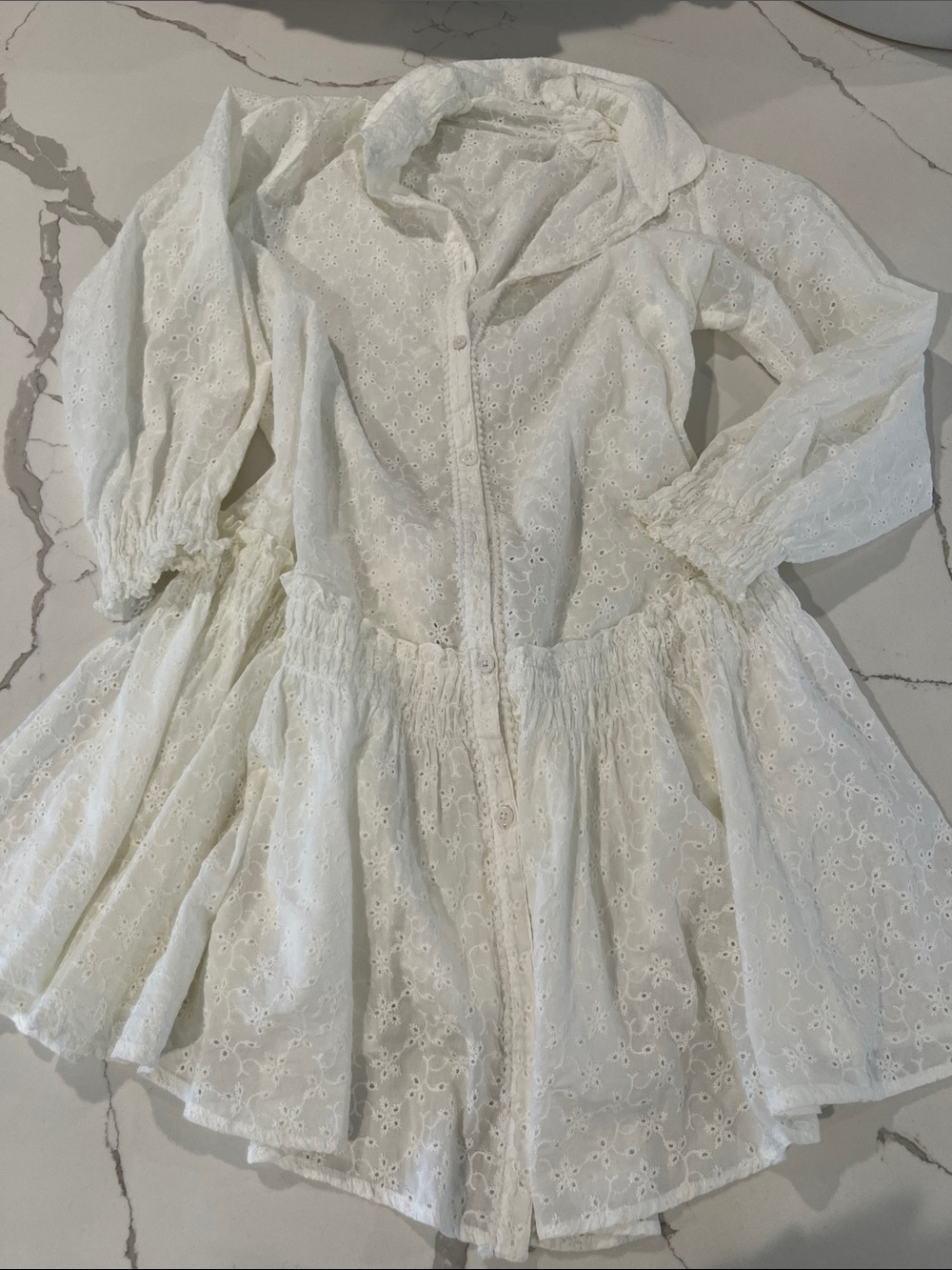 Poupette St Barth Tesorino Embroidered Cotton Shirt Dress